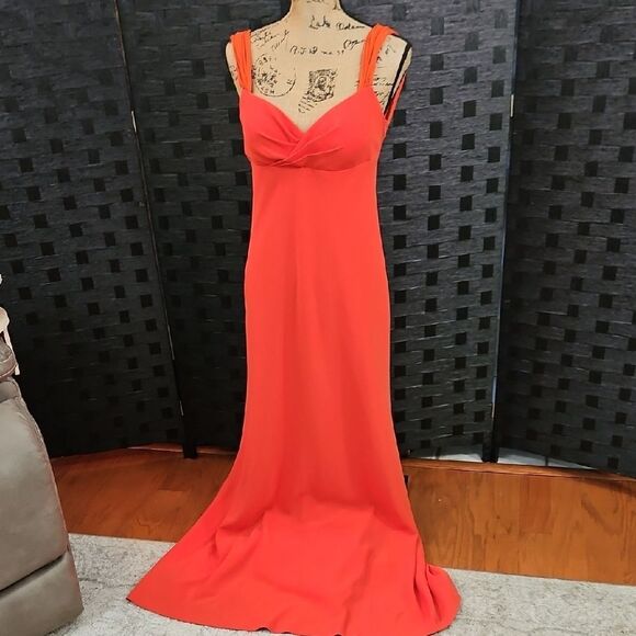 Selina Orange Evening Gown Size 10 - Picture 2 of 13